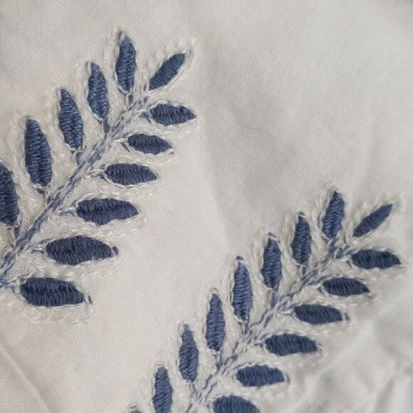 Zara trf Collection 100% cotton white maxi dress with blue embroidery M - Picture 8 of 8